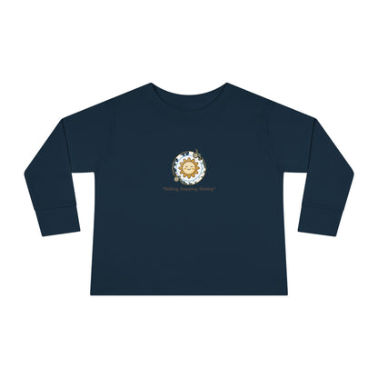"Rolling, Stepping, Shining" Toddler Long Sleeve Tee — Adaptive Mobility Sun | Uplifted By Design™ Cerebral Palsy & Disability Pride Shirt