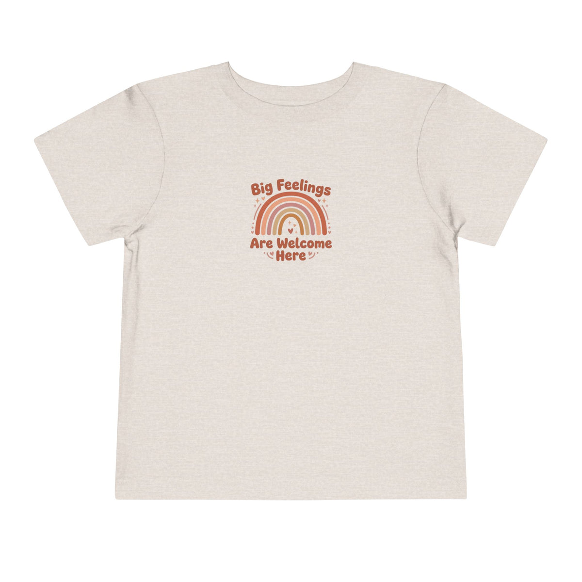 Big Feelings Are Welcome Here Toddler Shirt | Boho Rainbow Emotional Wellness Kids Tee