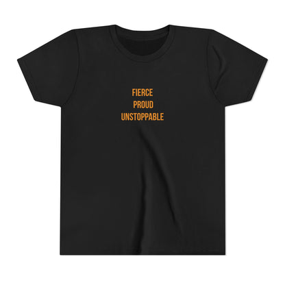 "Fierce Proud Unstoppable" Cerebral Palsy Awareness Youth Tee | Uplifted By Design