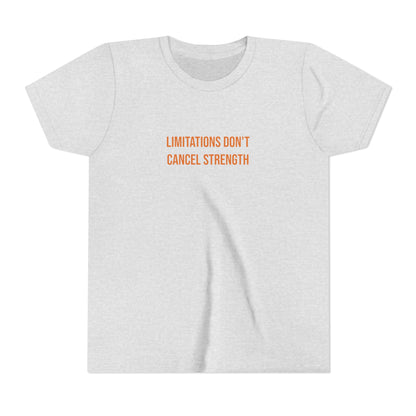 "Limitations Don't Cancel Strength" Cerebral Palsy Awareness Youth Tee | Uplifted By Design