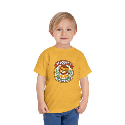 Mighty Lion Toddler Tee — "Mighty & Small but Resilient" Cute Kids T-Shirt