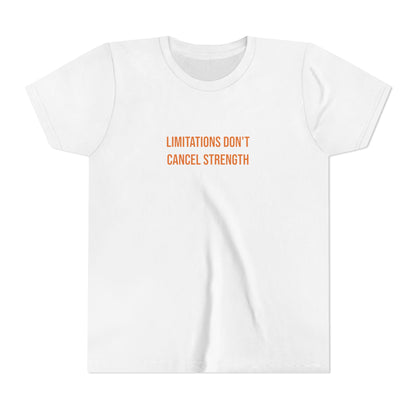 "Limitations Don't Cancel Strength" Cerebral Palsy Awareness Youth Tee | Uplifted By Design