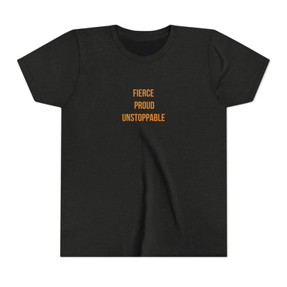 "Fierce Proud Unstoppable" Cerebral Palsy Awareness Youth Tee | Uplifted By Design