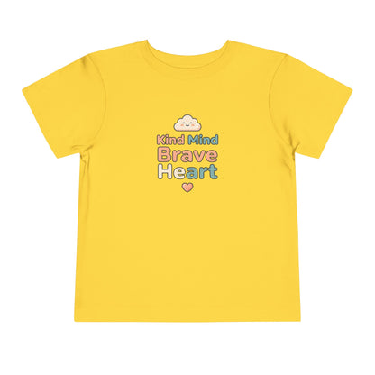 Kind Mind Brave Heart Toddler Shirt | Positive Affirmations Emotional Wellness Kids Tee
