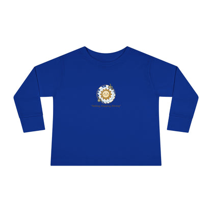 "Rolling, Stepping, Shining" Toddler Long Sleeve Tee — Adaptive Mobility Sun | Uplifted By Design™ Cerebral Palsy & Disability Pride Shirt