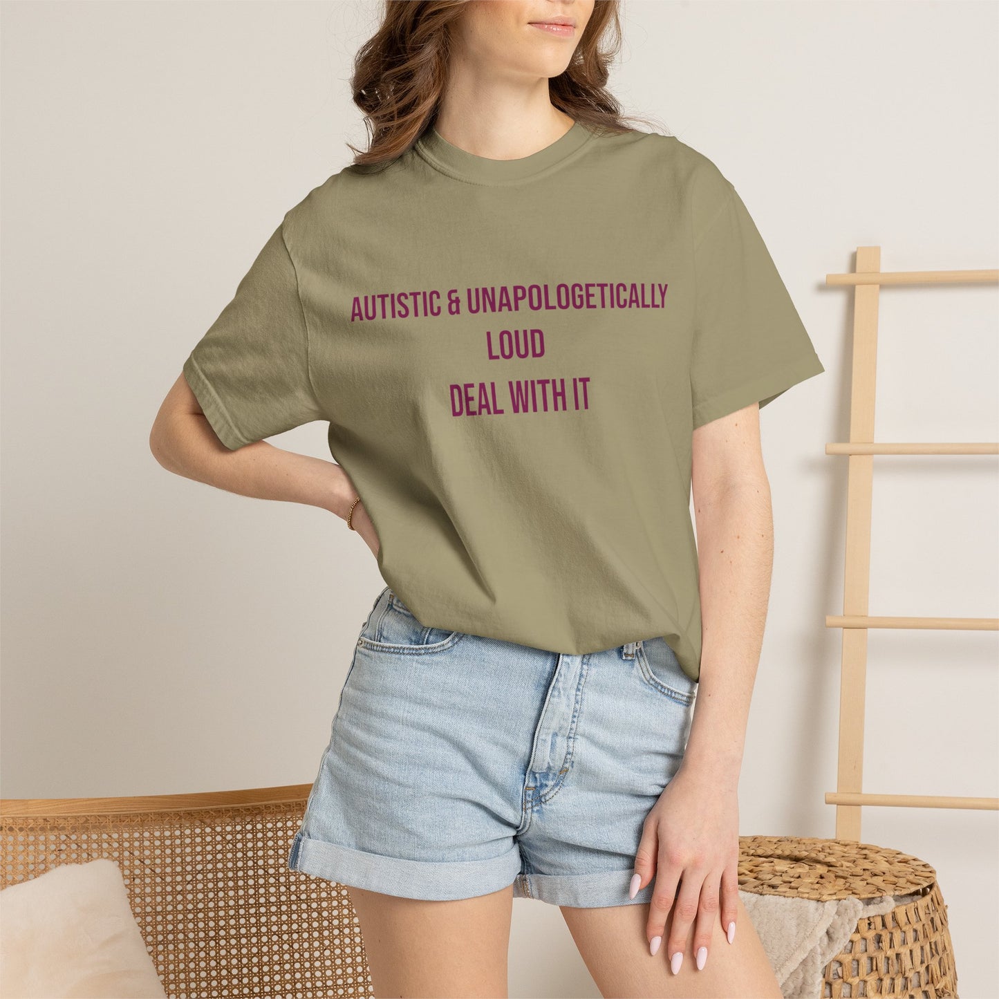 Autistic and Unapologetically Loud Deal With It Empowerment T-shirt | Autism Awareness Streetwear Tee