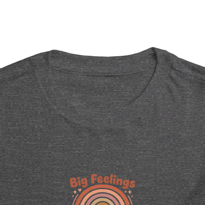Big Feelings Are Welcome Here Toddler Shirt | Boho Rainbow Emotional Wellness Kids Tee