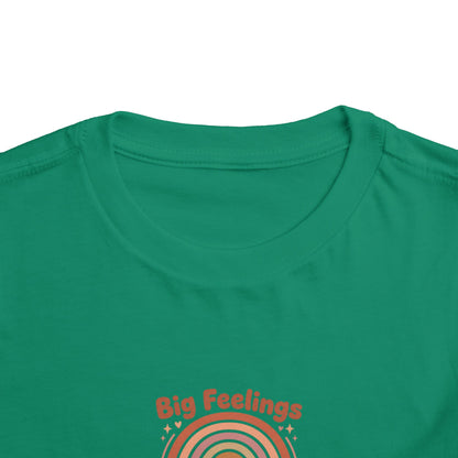 Big Feelings Are Welcome Here Toddler Shirt | Boho Rainbow Emotional Wellness Kids Tee