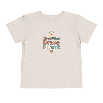 Kind Mind Brave Heart Toddler Shirt | Positive Affirmations Emotional Wellness Kids Tee