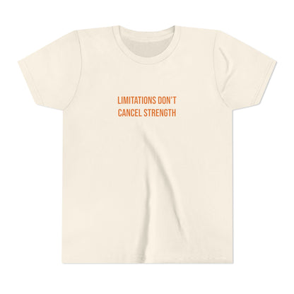 "Limitations Don't Cancel Strength" Cerebral Palsy Awareness Youth Tee | Uplifted By Design