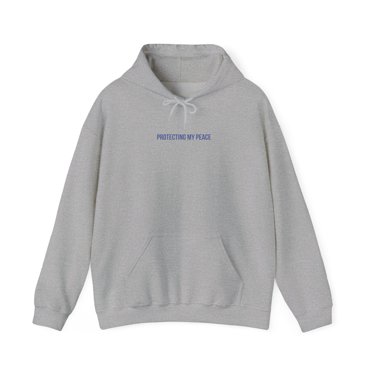 "Protecting My Peace" Unisex Hoodie — Minimal Blue Lettering | Uplifted By Design™ Mental Health & Emotional Wellbeing Hoodie