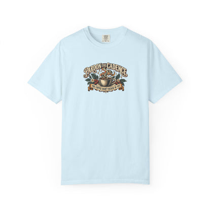 "Pardon the Cadence" Illustrated Edition Unisex T-Shirt — Vintage Coffee & Botanical Graphic | Uplifted By Design™ Cerebral Palsy & Speech Difference Tee