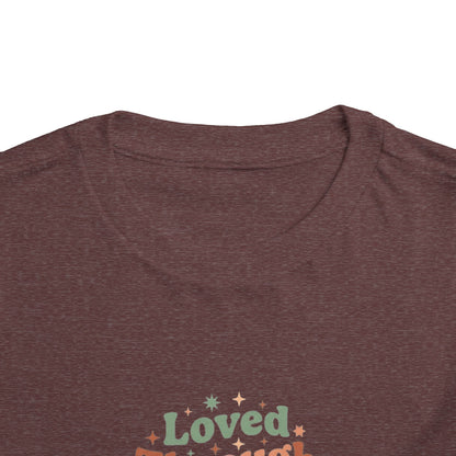 Loved Through Every Feeling Toddler Shirt | Emotional Wellness Sticker Badge Kids Tee
