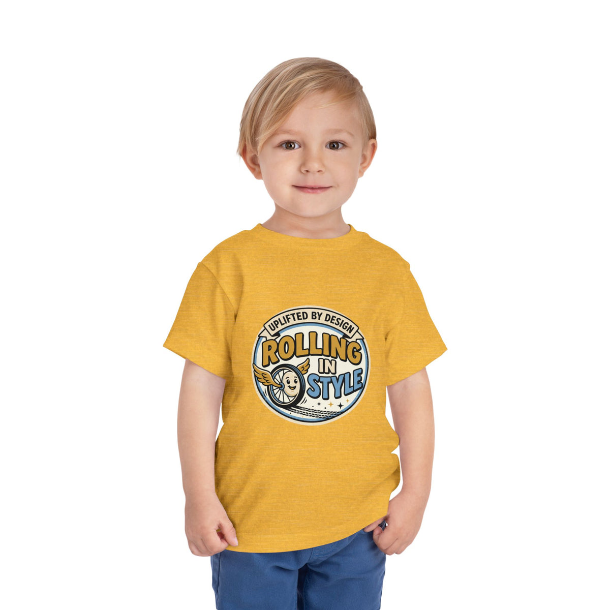 Toddler Tee — "Rolling In Style" Adaptive Mobility Emblem | Cerebral Palsy & Disability Pride Shirt