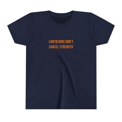 "Limitations Don't Cancel Strength" Cerebral Palsy Awareness Youth Tee | Uplifted By Design