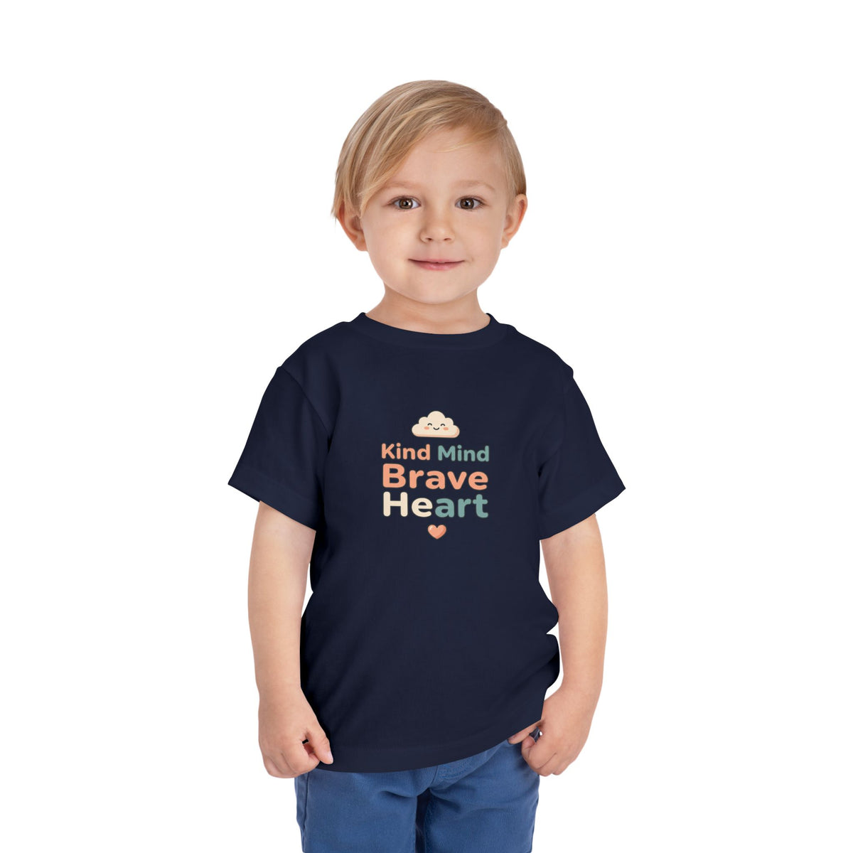 Kind Mind Brave Heart Toddler Shirt | Positive Affirmations Emotional Wellness Kids Tee