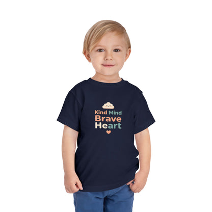 Kind Mind Brave Heart Toddler Shirt | Positive Affirmations Emotional Wellness Kids Tee
