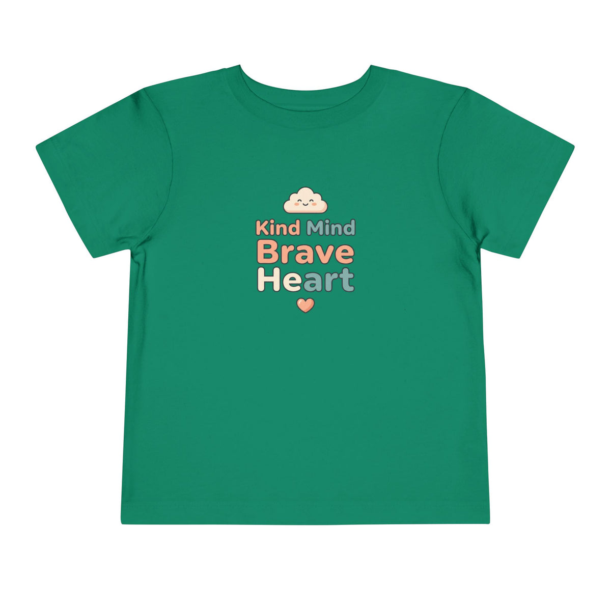 Kind Mind Brave Heart Toddler Shirt | Positive Affirmations Emotional Wellness Kids Tee