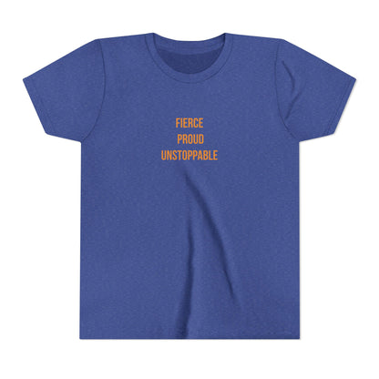 "Fierce Proud Unstoppable" Cerebral Palsy Awareness Youth Tee | Uplifted By Design