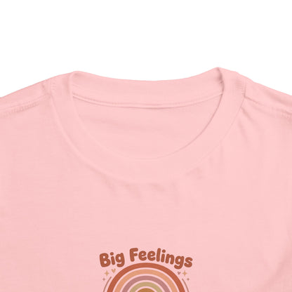 Big Feelings Are Welcome Here Toddler Shirt | Boho Rainbow Emotional Wellness Kids Tee
