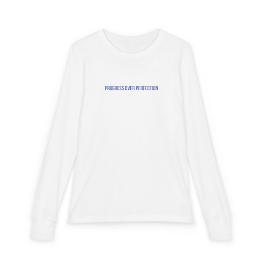 Progress Over Perfection Youth Long-Sleeve Tee | Uplifted By Design™