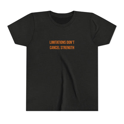 "Limitations Don't Cancel Strength" Cerebral Palsy Awareness Youth Tee | Uplifted By Design