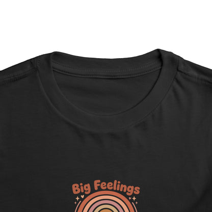 Big Feelings Are Welcome Here Toddler Shirt | Boho Rainbow Emotional Wellness Kids Tee