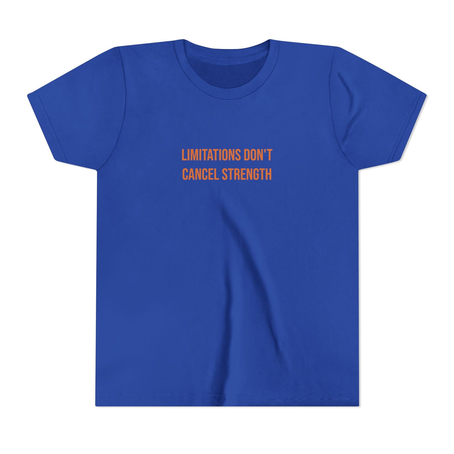 "Limitations Don't Cancel Strength" Cerebral Palsy Awareness Youth Tee | Uplifted By Design