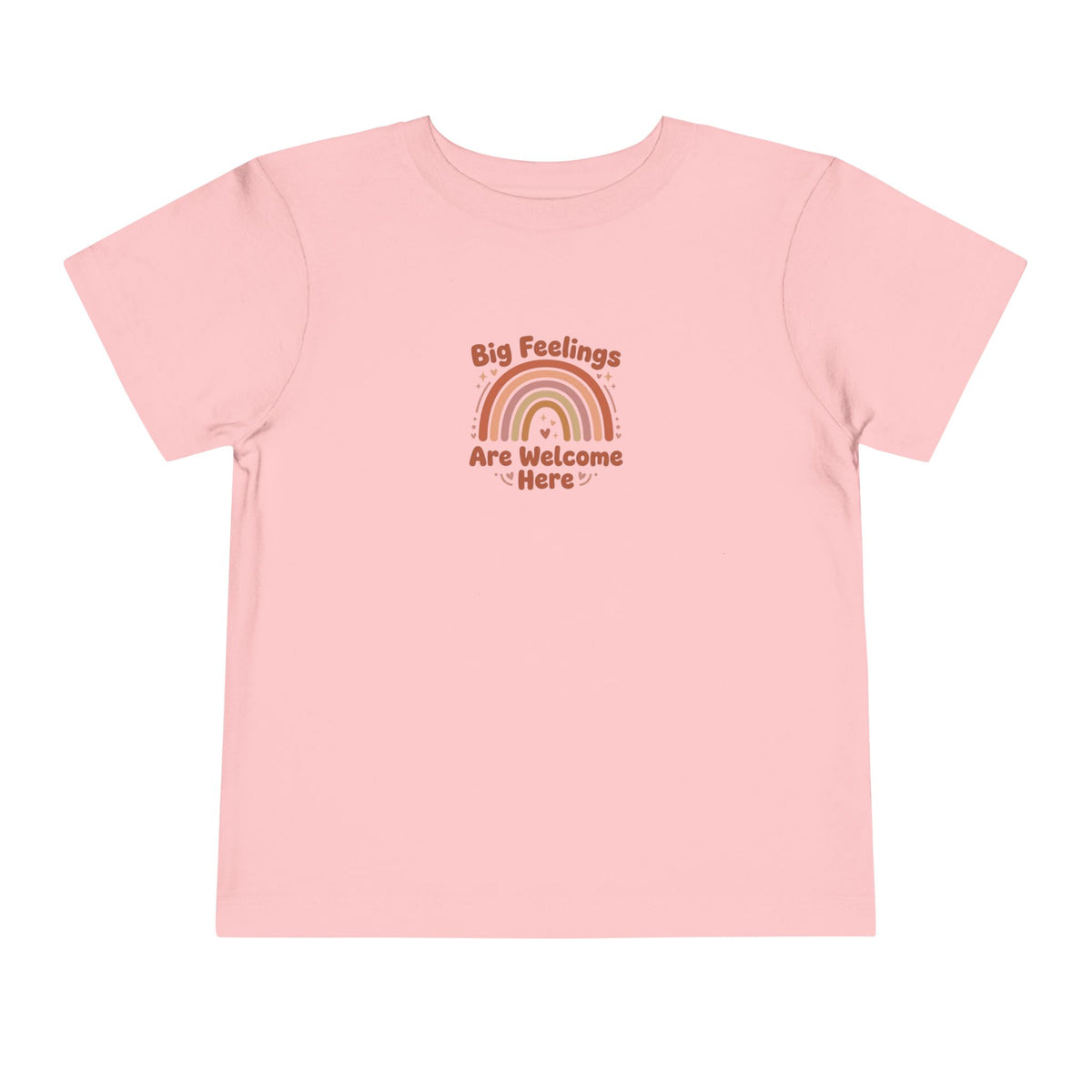 Big Feelings Are Welcome Here Toddler Shirt | Boho Rainbow Emotional Wellness Kids Tee