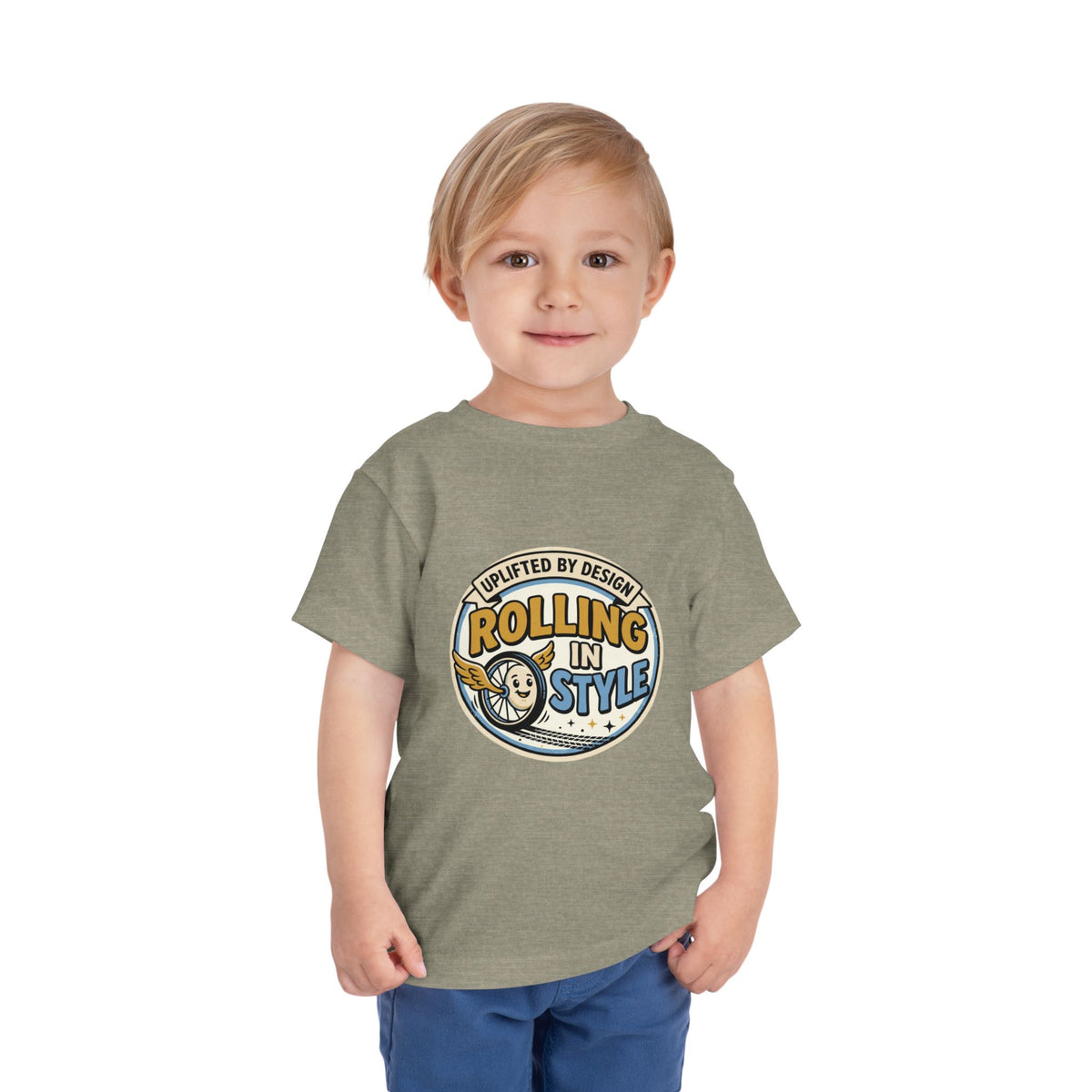 Toddler Tee — "Rolling In Style" Adaptive Mobility Emblem | Cerebral Palsy & Disability Pride Shirt