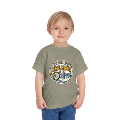 Toddler Tee — "Rolling In Style" Adaptive Mobility Emblem | Cerebral Palsy & Disability Pride Shirt