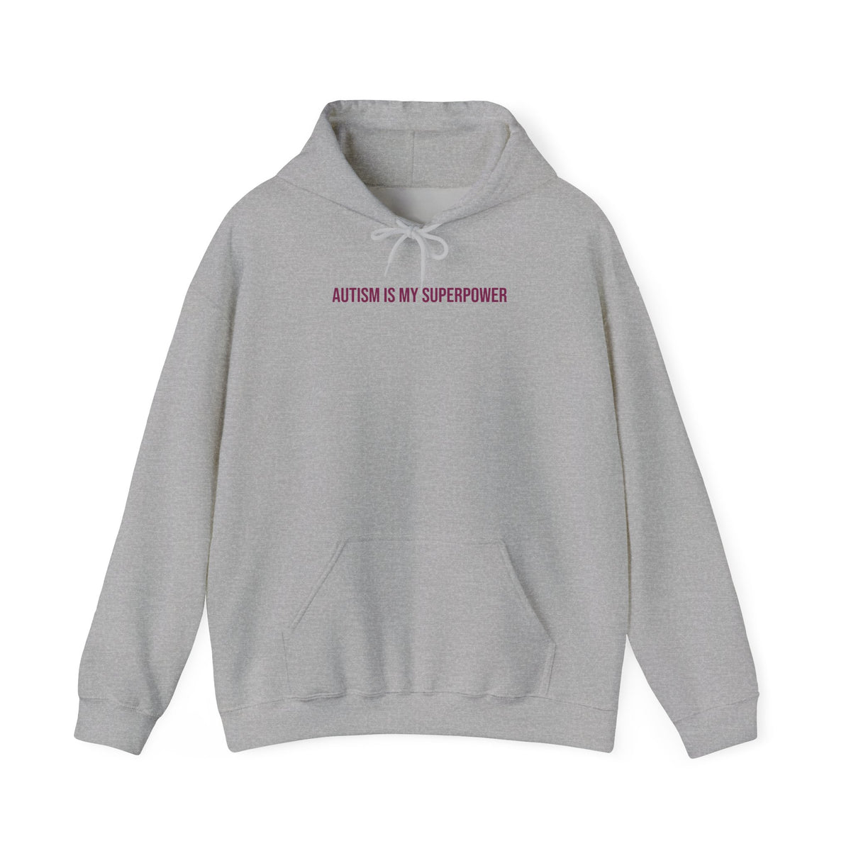 "Autism Is My Superpower" Unisex Hoodie — Minimal Plum Statement | Uplifted By Design™ Autism Acceptance & Sensory Pride Hoodie