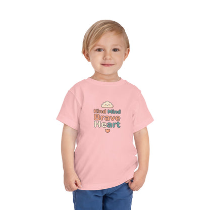 Kind Mind Brave Heart Toddler Shirt | Positive Affirmations Emotional Wellness Kids Tee