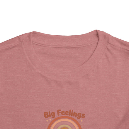 Big Feelings Are Welcome Here Toddler Shirt | Boho Rainbow Emotional Wellness Kids Tee