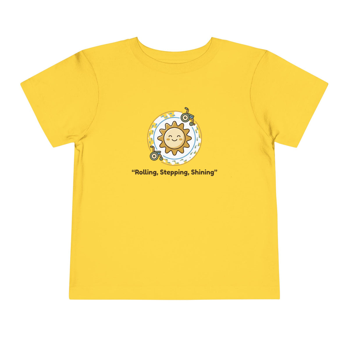 "Rolling, Stepping, Shining" Toddler Graphic Tee | Uplifted By Design™ Cerebral Palsy & Adaptive Movement Shirt