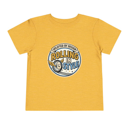 Toddler Tee — "Rolling In Style" Adaptive Mobility Emblem | Cerebral Palsy & Disability Pride Shirt