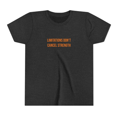 "Limitations Don't Cancel Strength" Cerebral Palsy Awareness Youth Tee | Uplifted By Design
