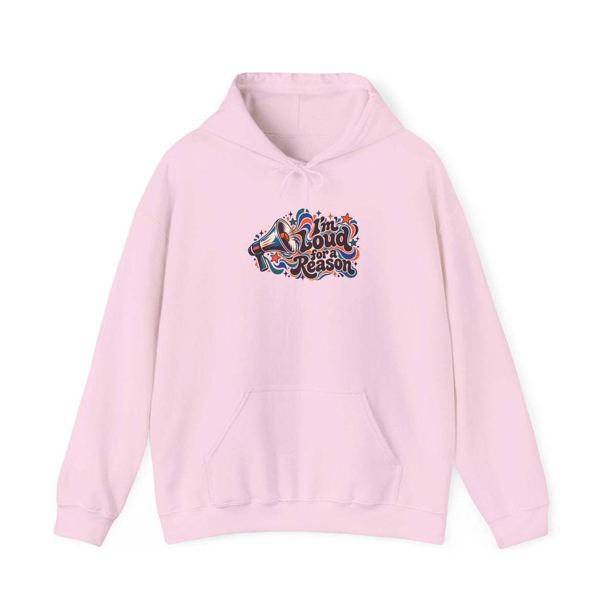 "I’m Loud for a Reason" Unisex Hoodie — Expressive Megaphone & Sound-Wave Graphic | Uplifted By Design™ Autism Acceptance & Sensory Pride Hoodie
