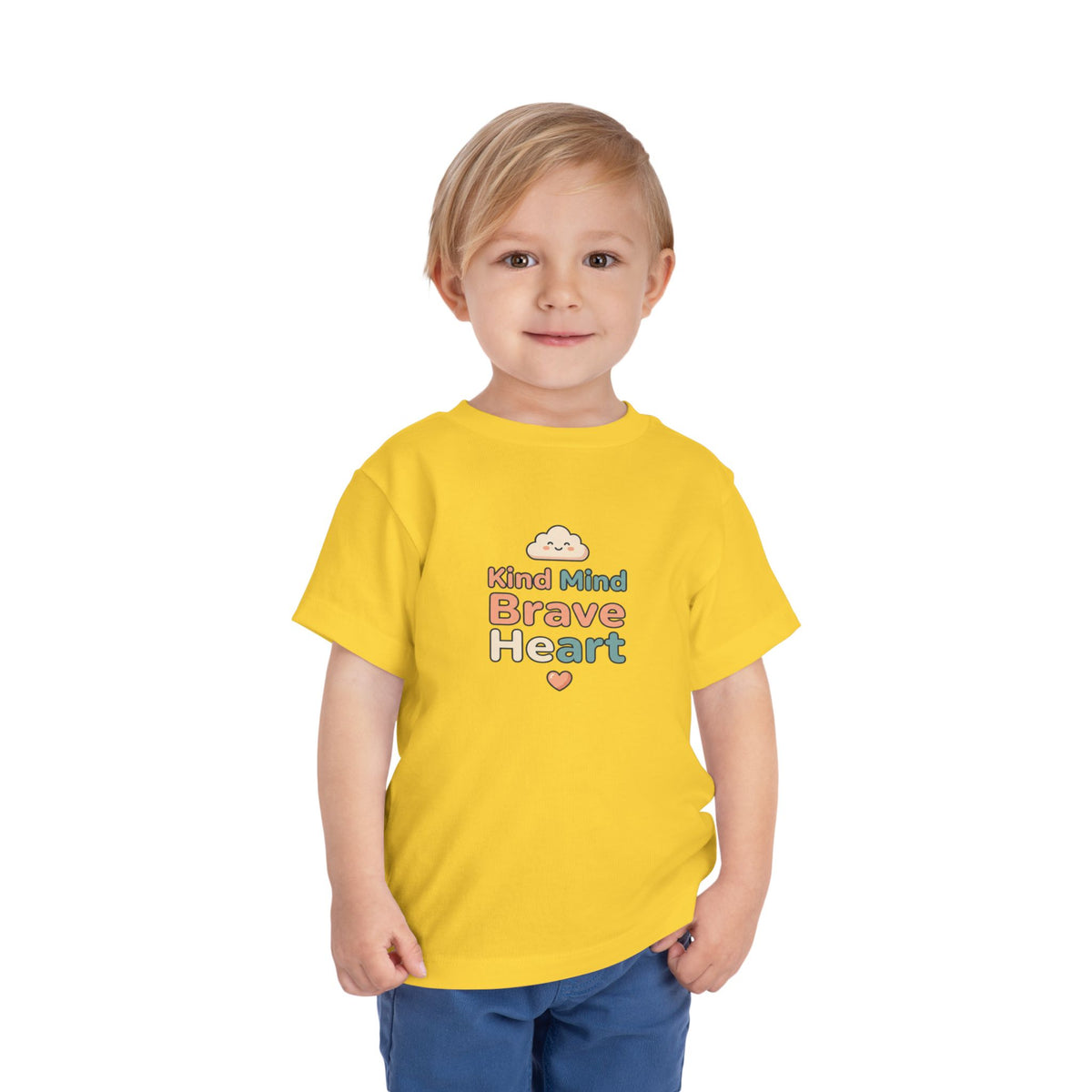 Kind Mind Brave Heart Toddler Shirt | Positive Affirmations Emotional Wellness Kids Tee