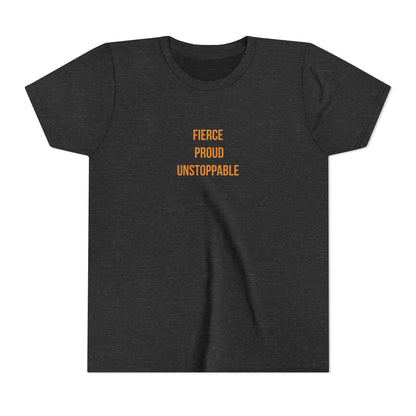 "Fierce Proud Unstoppable" Cerebral Palsy Awareness Youth Tee | Uplifted By Design