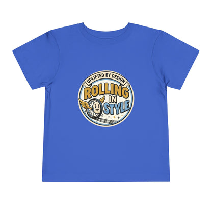 Toddler Tee — "Rolling In Style" Adaptive Mobility Emblem | Cerebral Palsy & Disability Pride Shirt