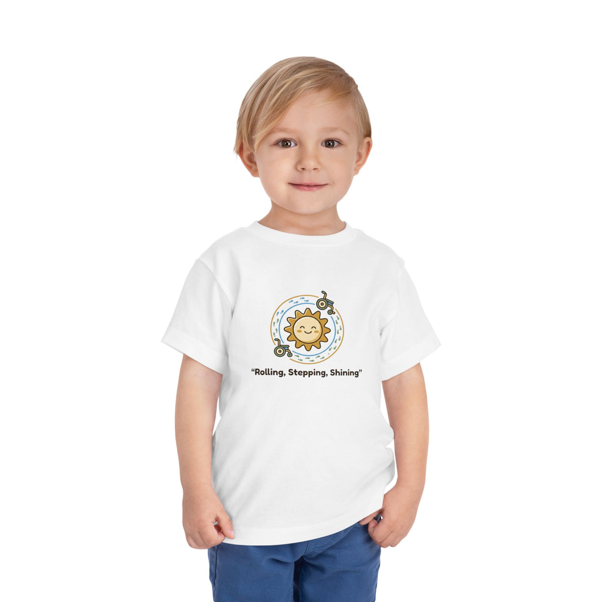"Rolling, Stepping, Shining" Toddler Graphic Tee | Uplifted By Design™ Cerebral Palsy & Adaptive Movement Shirt