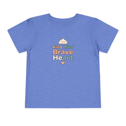 Kind Mind Brave Heart Toddler Shirt | Positive Affirmations Emotional Wellness Kids Tee