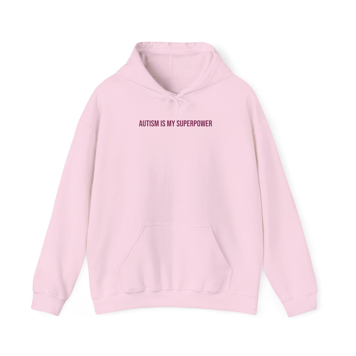 "Autism Is My Superpower" Unisex Hoodie — Minimal Plum Statement | Uplifted By Design™ Autism Acceptance & Sensory Pride Hoodie