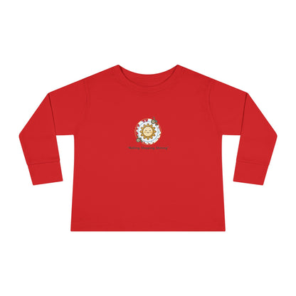 "Rolling, Stepping, Shining" Toddler Long Sleeve Tee — Adaptive Mobility Sun | Uplifted By Design™ Cerebral Palsy & Disability Pride Shirt