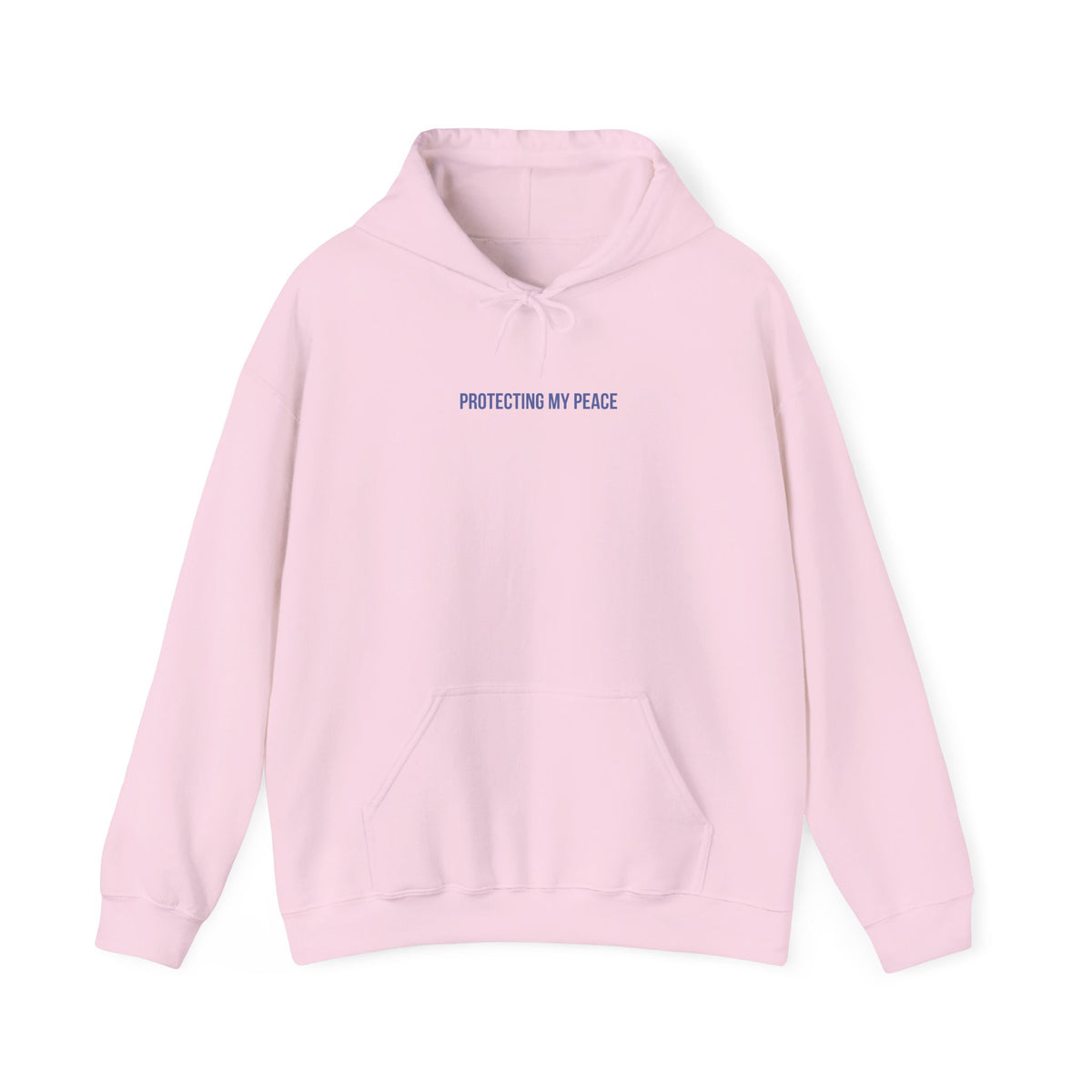 "Protecting My Peace" Unisex Hoodie — Minimal Blue Lettering | Uplifted By Design™ Mental Health & Emotional Wellbeing Hoodie