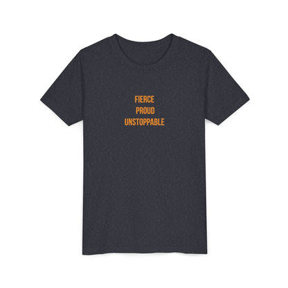 "Fierce Proud Unstoppable" Cerebral Palsy Awareness Youth Tee | Uplifted By Design