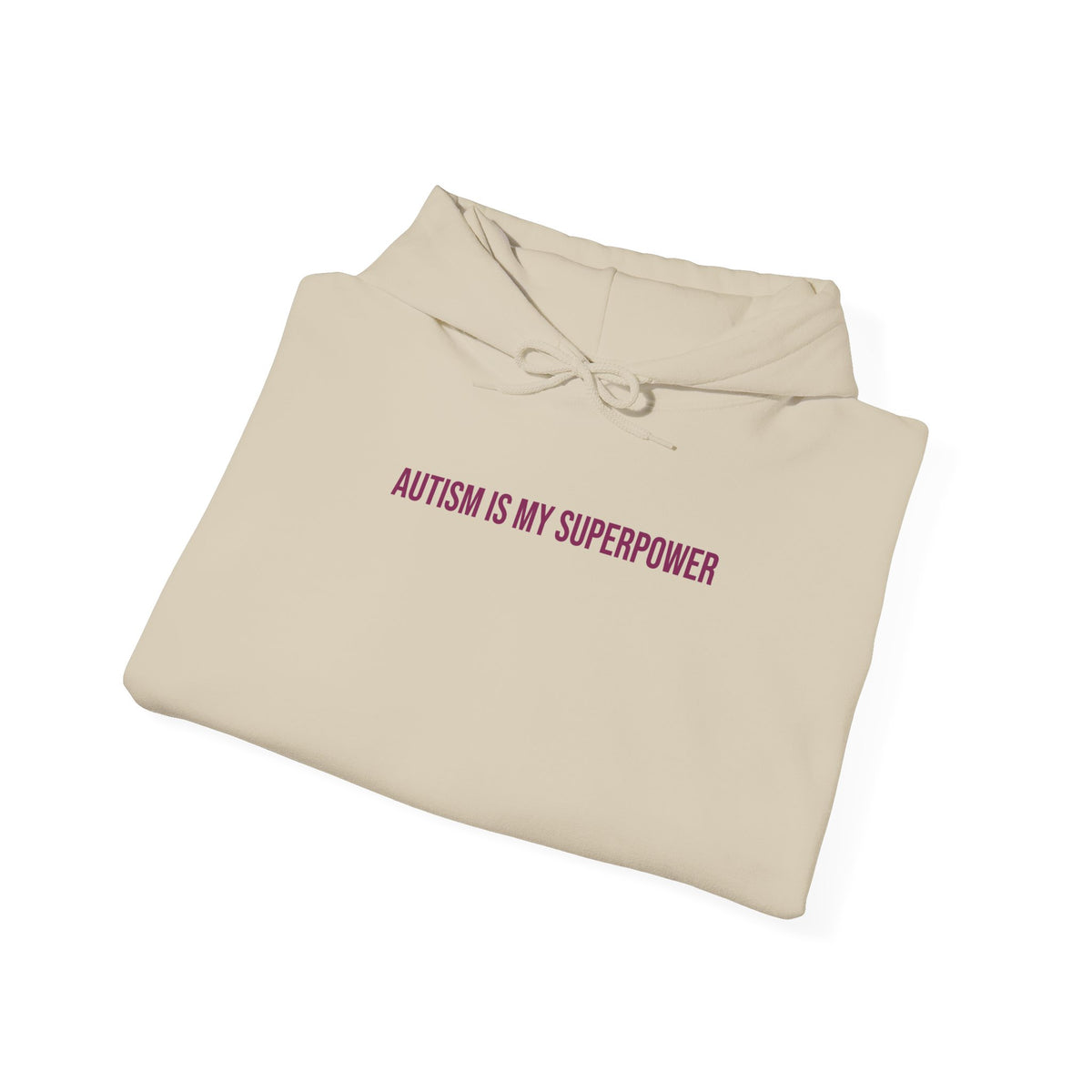 "Autism Is My Superpower" Unisex Hoodie — Minimal Plum Statement | Uplifted By Design™ Autism Acceptance & Sensory Pride Hoodie
