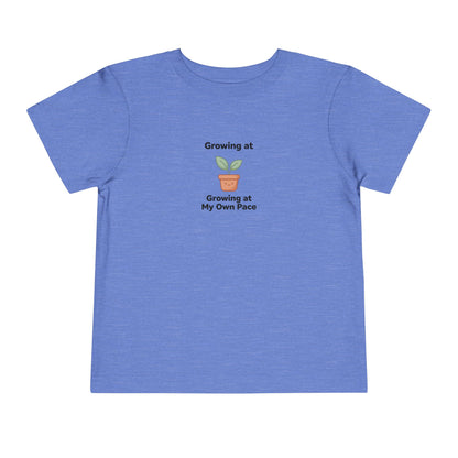 Growing at My Own Pace Toddler Shirt | Potted Plant Positive Affirmation Kids Tee