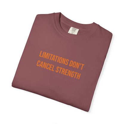 Limitations Dont Cancel Strength T-shirt | CP Awareness Tee
